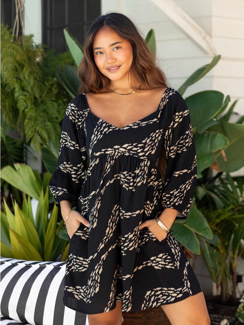 NWT Fighting Eel Dress Emilia in Shadow Fish Wave